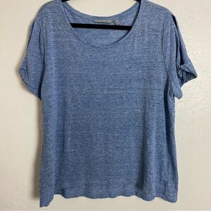 Athleta Blue Top Twist Sleeve Linen XL